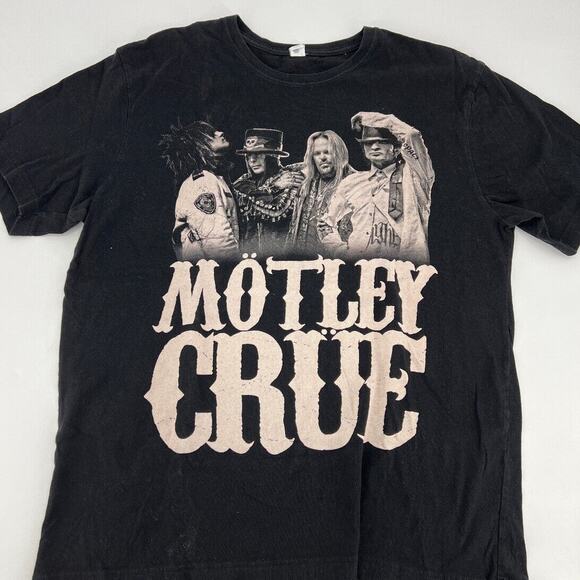 Vintage Motley Crue Las Vegas Tour Short Sleeve Cotton T Shirt Size XL Black - Picture 8 of 8